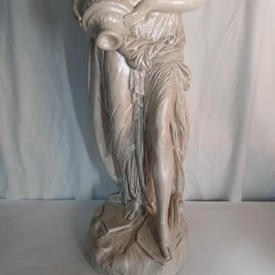 Vintage Classical Garden Statue – Lady with Urn, Composite Stone Finish