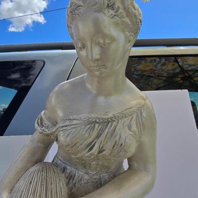 Vintage Classical Garden Statue – Lady with Urn, Composite Stone Finish