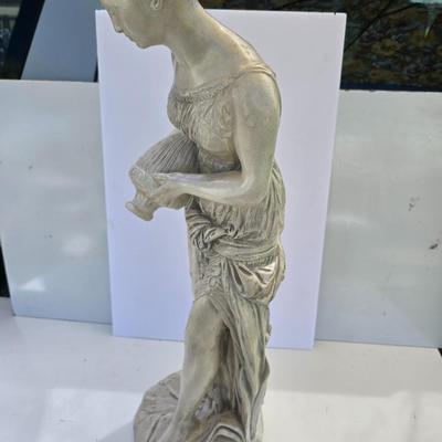 Vintage Classical Garden Statue – Lady with Urn, Composite Stone Finish