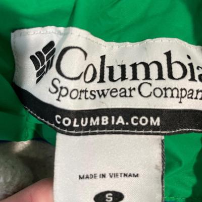 Tote of snowpants and Columbia jacket