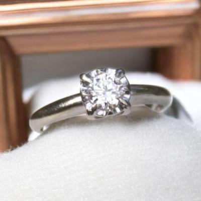 14K DIAMOND ENGAGEMENT RING SZ 6.75