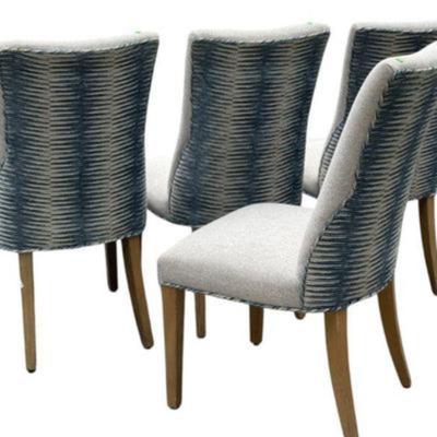 4 CUSTOM UPHOLSTERED DINING CHAIRS