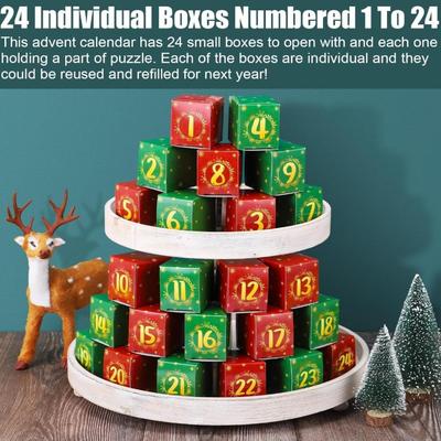 1000 Piece Jigsaw Puzzle Advent Calendar for Adults, Kids & Family - Christmas Advent Calendar, 24 Days Christmas Countdown Jigsaw...
