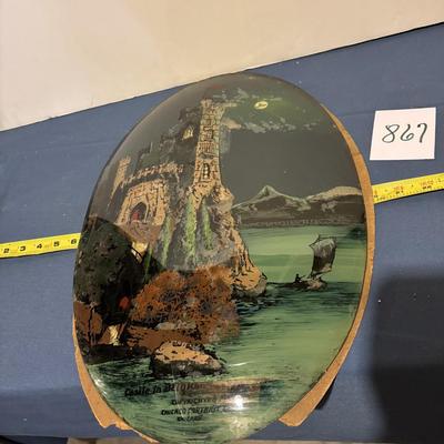 Castle In Belgium Painted on Domed Glass