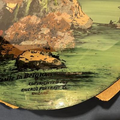 Castle In Belgium Painted on Domed Glass
