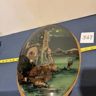 Castle In Belgium Painted on Domed Glass