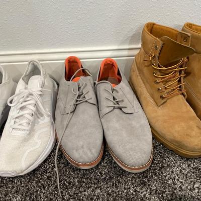 Mens Timberlands, Madden & white adidas