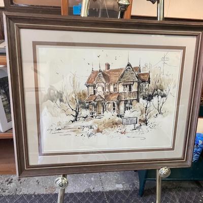 Lot 54 Vintage style house print