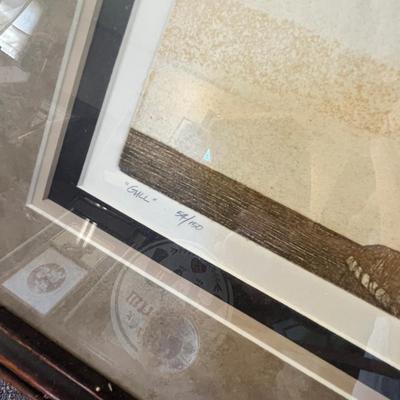 Lot 66 Bird Print, framed