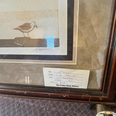 Lot 66 Bird Print, framed