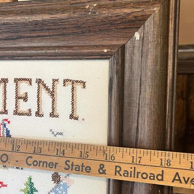 Lot 77 Retirement Cross Stitch framed