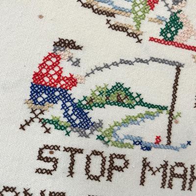 Lot 77 Retirement Cross Stitch framed