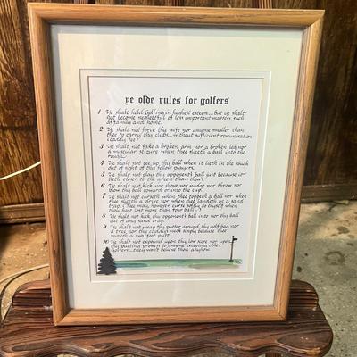 Lot 92 Golfer's Rules