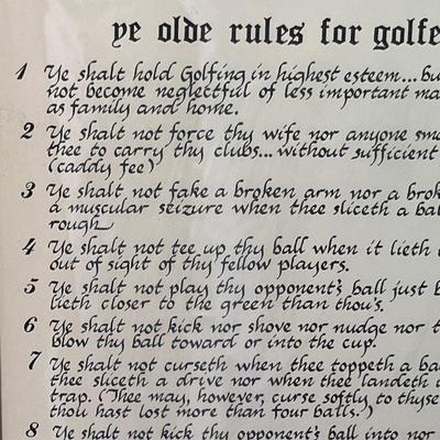 Lot 92 Golfer's Rules