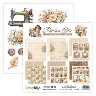 ScrapBoys Paula's Attic 12" x 12" Pack Scrapbook Cardmaking 12 Double Faced Acid & Lignin Free Sheets of Paper - Made...