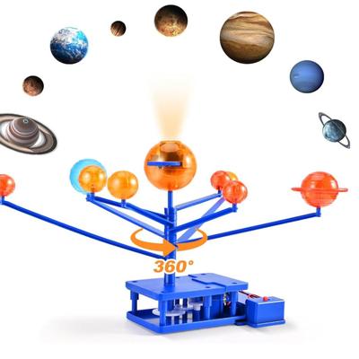 Rotating Solar System Model for Kids - Planets Orbiting Sun Projector - Space Science Kit for Ages 3-5 5-7 8-10, Night-Light Educational Toy