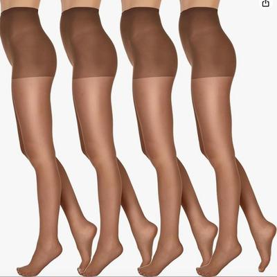 4-Pack B Suntan L'eggs Everyday Standard-Panty Sheer Toe Pantyhose for All Day Comfort