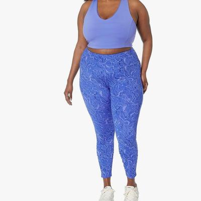 Women's 2X Blue Marble - Amazon Essentials Leggings for Women -Active Sculpt Leggings for Women, Mid Rise, Full Length, Athleisure...