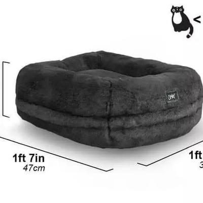 Purple Luxury Donut Cat Bed – Super Soft & Washable by Omlet