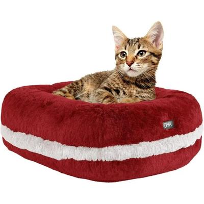 Red Luxury Donut Cat Bed – Super Soft & Washable by Omlet