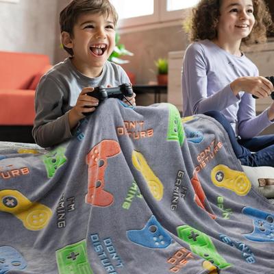 50" x 60" Glow in The Dark Gamer Gaming Blanket Gifts Toys for Kids Boys 1-14 Years Old Gift Toddler Teens Boyfriends Game...