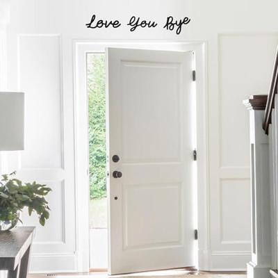Love You Bye Wood Sign - Express Affection with Charming Boho Wall Decor for Family and Lovers - Damage-Free Installation Included