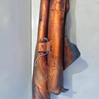 Pair of Raku-Fired Ceramic Wall Sculptures – Abstract Folded Forms with Iridescent Glaze