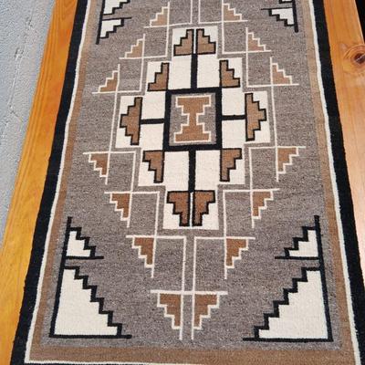 Handwoven Navajo-Style Rug | Earth Tones & Geometric Pattern