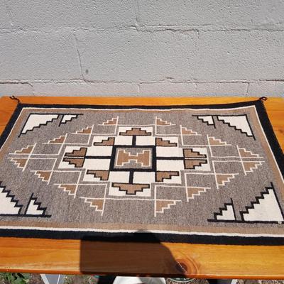 Handwoven Navajo-Style Rug | Earth Tones & Geometric Pattern