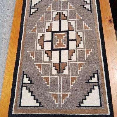 Handwoven Navajo-Style Rug | Earth Tones & Geometric Pattern