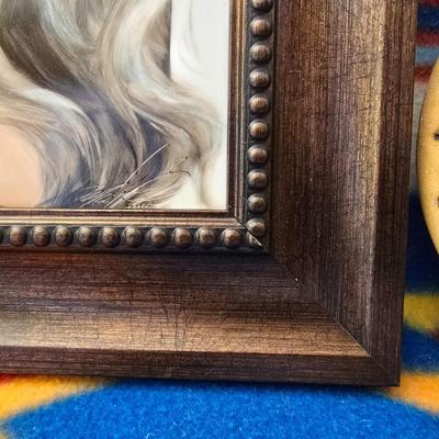 Framed Portrait by Mariela Villasmil-Kaminski & Signed Southwestern Hanging Pottery Vase