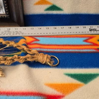 Framed Portrait by Mariela Villasmil-Kaminski & Signed Southwestern Hanging Pottery Vase
