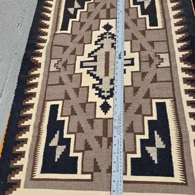 Vintage Navajo-Style Wool Rug – Geometric Earth Tones