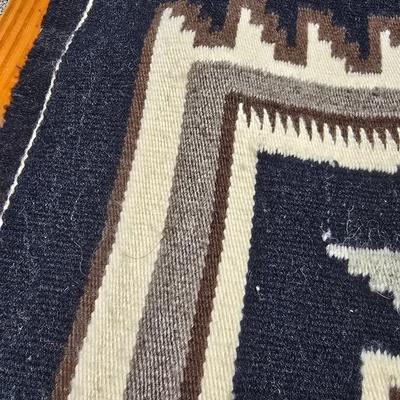 Vintage Navajo-Style Wool Rug – Geometric Earth Tones