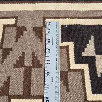 Vintage Navajo-Style Wool Rug – Geometric Earth Tones