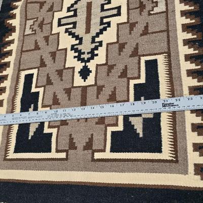 Vintage Navajo-Style Wool Rug – Geometric Earth Tones