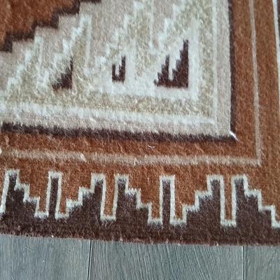 Vintage Southwestern Wool Rug – Rust, Cream & Earth Tones