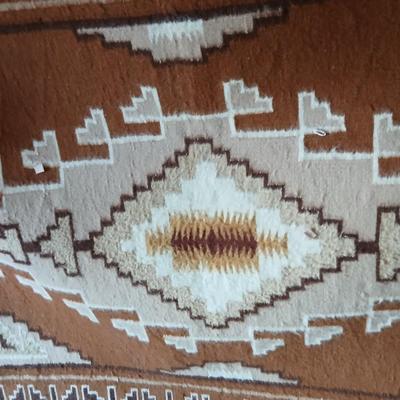 Vintage Southwestern Wool Rug – Rust, Cream & Earth Tones