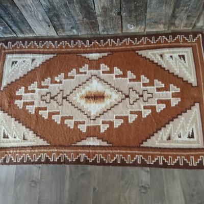Vintage Southwestern Wool Rug – Rust, Cream & Earth Tones