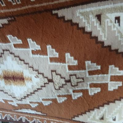 Vintage Southwestern Wool Rug – Rust, Cream & Earth Tones