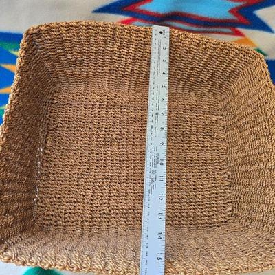 Rustic Wood Bark-Edge Tray & Woven Basket – Set of 2