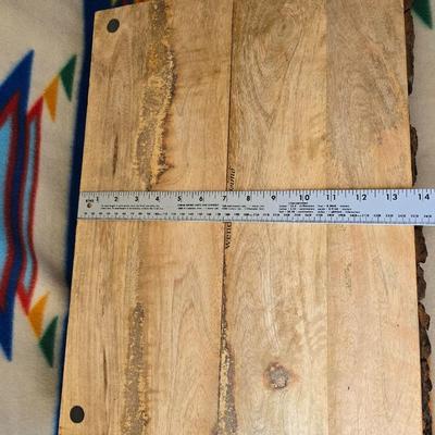 Rustic Wood Bark-Edge Tray & Woven Basket – Set of 2