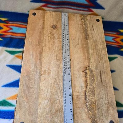 Rustic Wood Bark-Edge Tray & Woven Basket – Set of 2