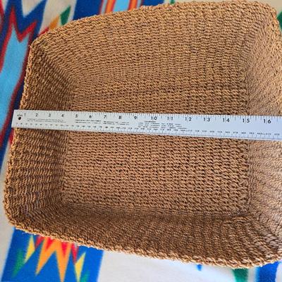 Rustic Wood Bark-Edge Tray & Woven Basket – Set of 2