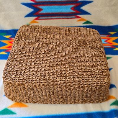 Rustic Wood Bark-Edge Tray & Woven Basket – Set of 2