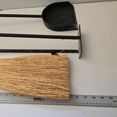 Rustic Fireplace Tool Set with Burl Root Handle Hearth Broom – 4 Pieces