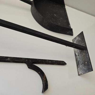 Rustic Fireplace Tool Set with Burl Root Handle Hearth Broom – 4 Pieces