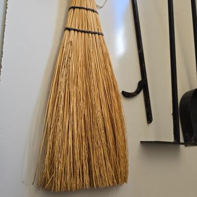 Rustic Fireplace Tool Set with Burl Root Handle Hearth Broom – 4 Pieces