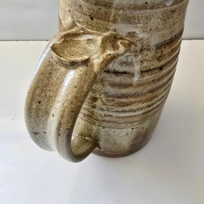 Signed Studio Pottery Set – Tall Pitcher & Decorative Bowl