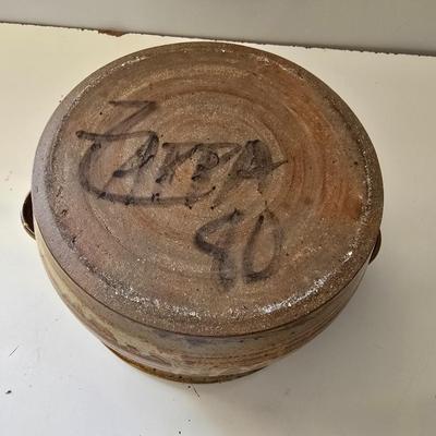Signed Studio Pottery Casserole Dish with Lid – Handcrafted Art Pottery